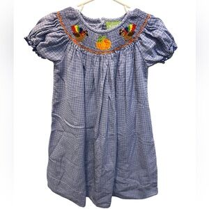 Smocked Turkey Dress -Thanksgiving Dress-Girls Dress